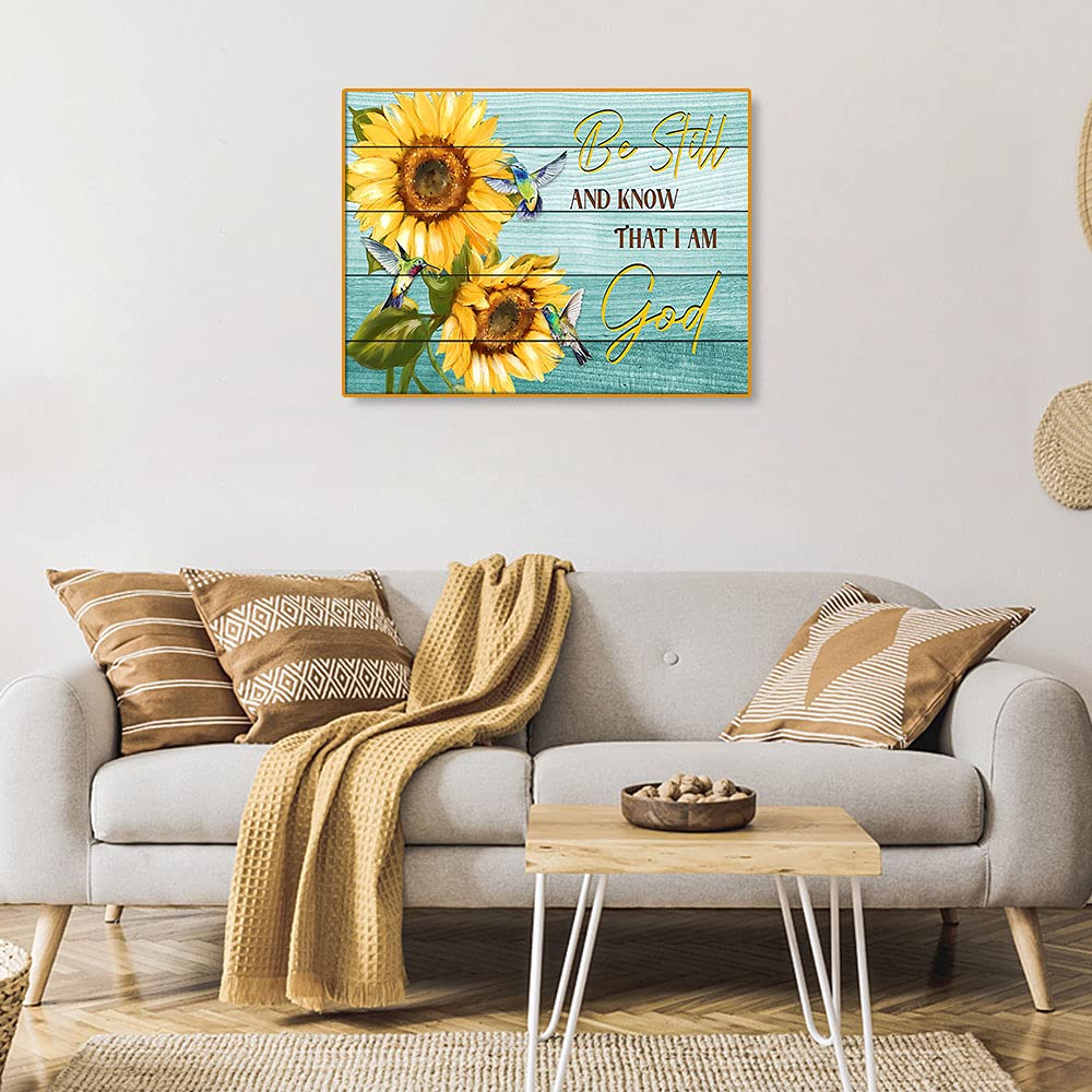 Bysincy 5D DIY Diamond Painting Kits for Adults Sunflower 12x16inch,Round Full Drill Resin Beads Diamond Art Dots Craft Set,Be Still and Know That I Am God Bysincy