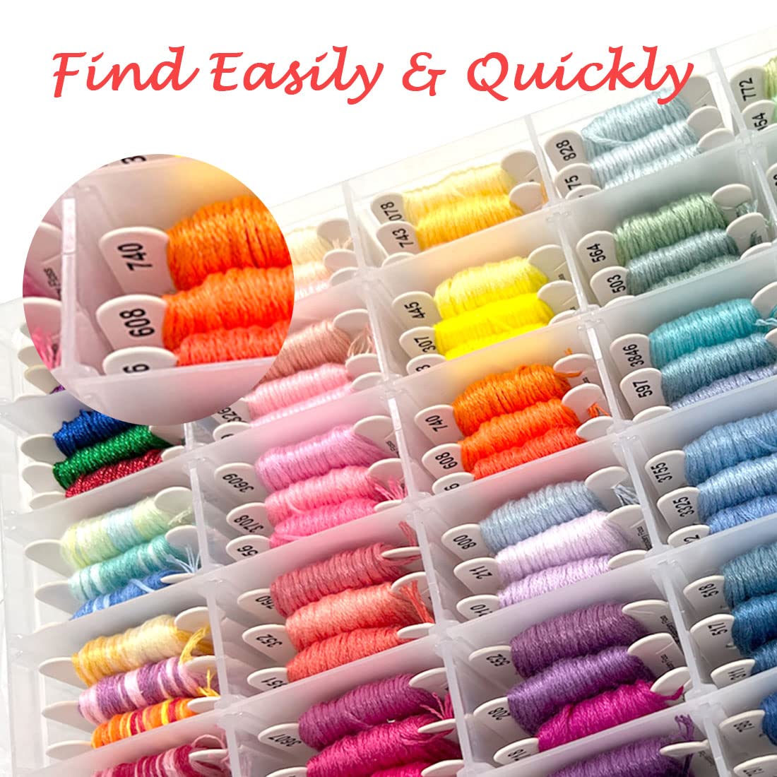 660Pcs Friendship Bracelet String Kit with Storage Box, Embroidery Floss Kit Include 110 Colors Embroidery Thread, 500 Beads, 50 Cross Stitch Tools for Hand Embroidery Knitting Sewing Floss Bobbins CUVOKUR