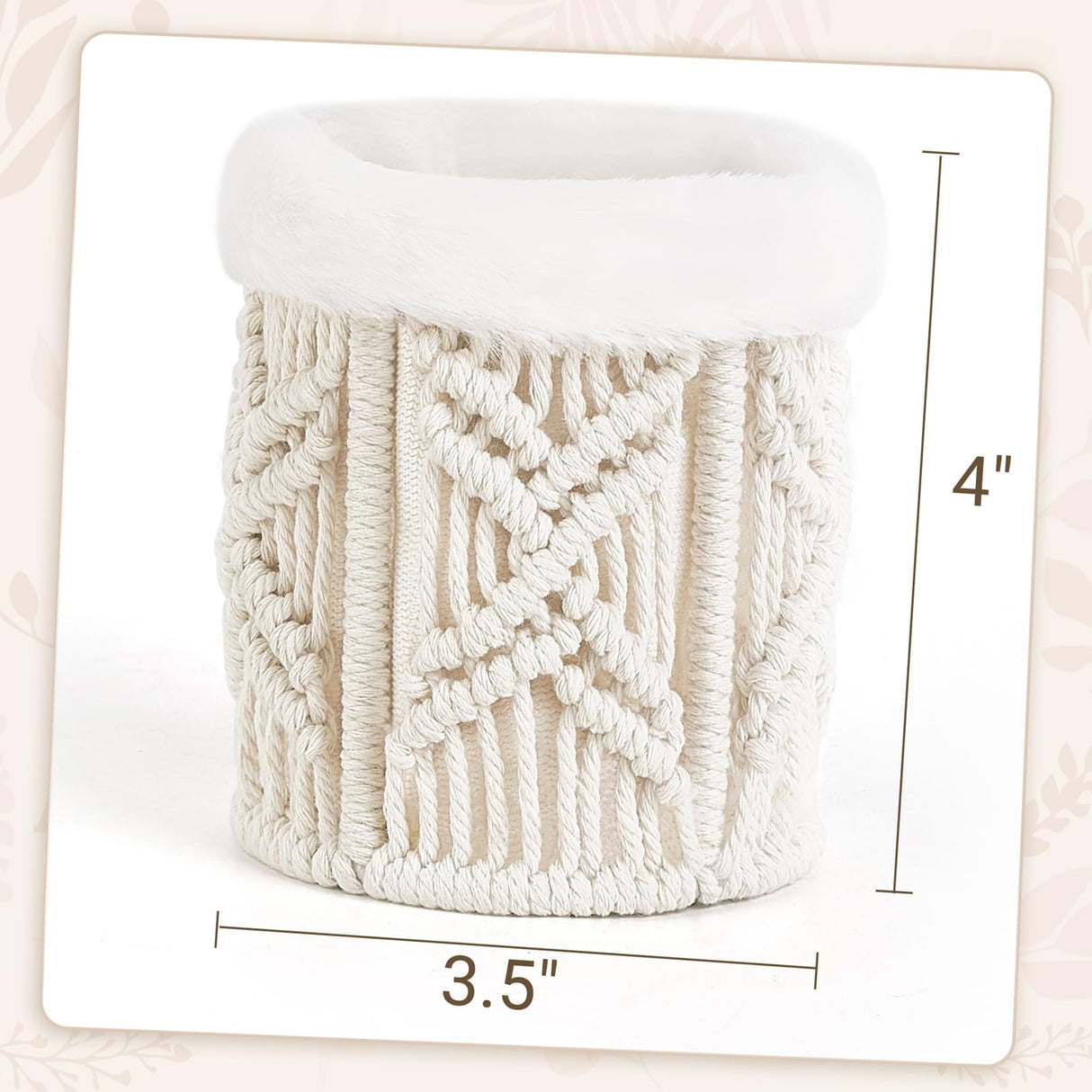 Mkono Glasses Holder for Nightstand Macrame Plush Lined Glasses Stand for Multiple Glasses Boho Decor Eyeglass Case Holder for Office Desk Organizer Mkono