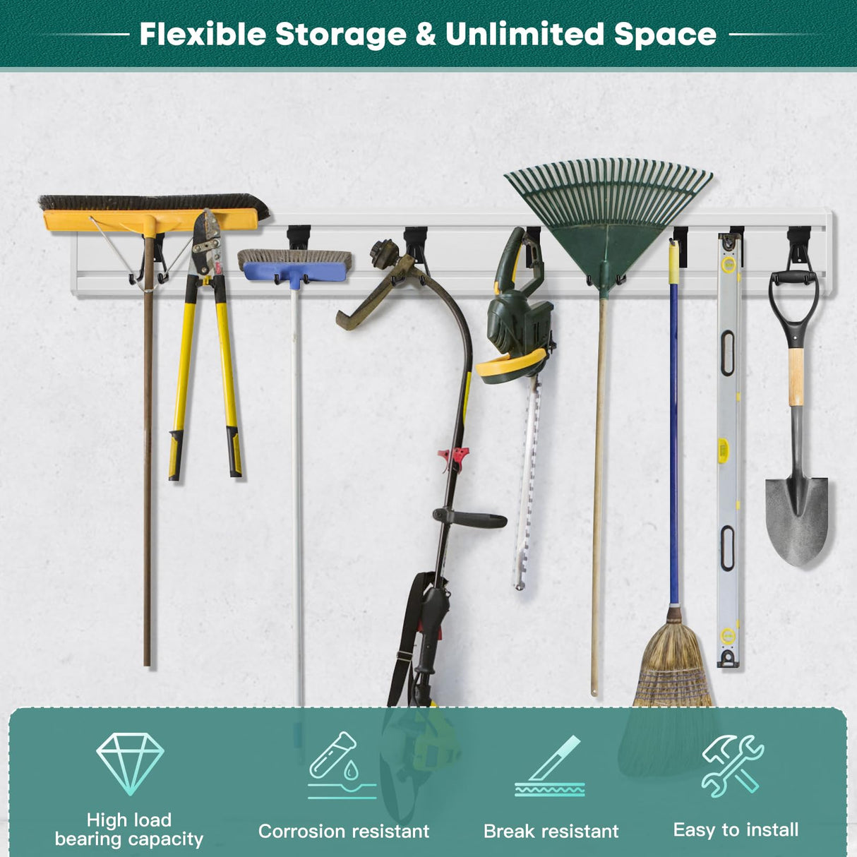 Alffun Slatwall Panels 6" H x 16" L, 3 Pack Garage Slat Wall Paneling, Heavy Duty Garage Wall Organizer with 4 Pack Slatwall Board End Caps, PVC White Alffun