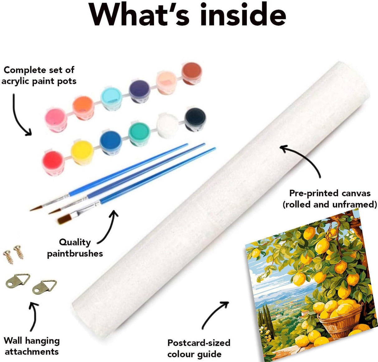 Lemon Paint by Numbers Kits for Adults, DIY Lemon Tree Adult Paint by Number Kits on Canvas, Digital Oil Number Painting for Home Decor (16x20 Inch) Clendo