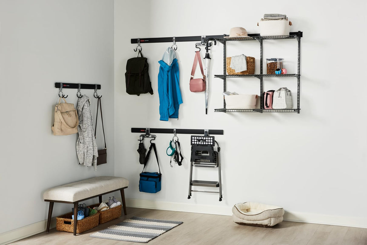 Rubbermaid Fasttrack Rail Storage 36"x12" 3-Shelf Kit, 350 lbs. Per Shelf, for Home/Garage/Shed/Workshop Organization Rubbermaid