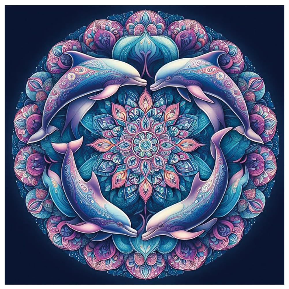 Kulvci Mandala Diamond Painting Kits for Adults, Diamond Art Kits for Beginners, 5D DIY Full Drill Gem Craft for Home Decor Gift 12x12inch Kulvci