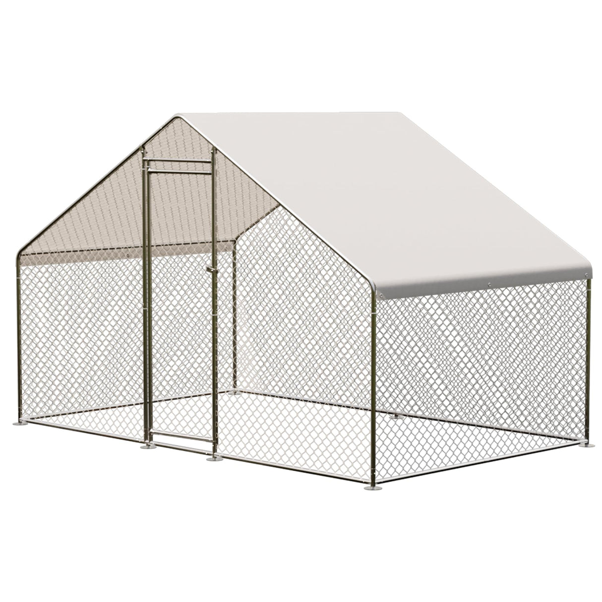 GarveeLife Large Metal Chicken Coop, Large Chicken Run with Waterproof & Anti-UV Cover, Outdoor Chicken Pen for Farm Yard (9.8' L x 6.6' W x 6.6' H) GarveeLife