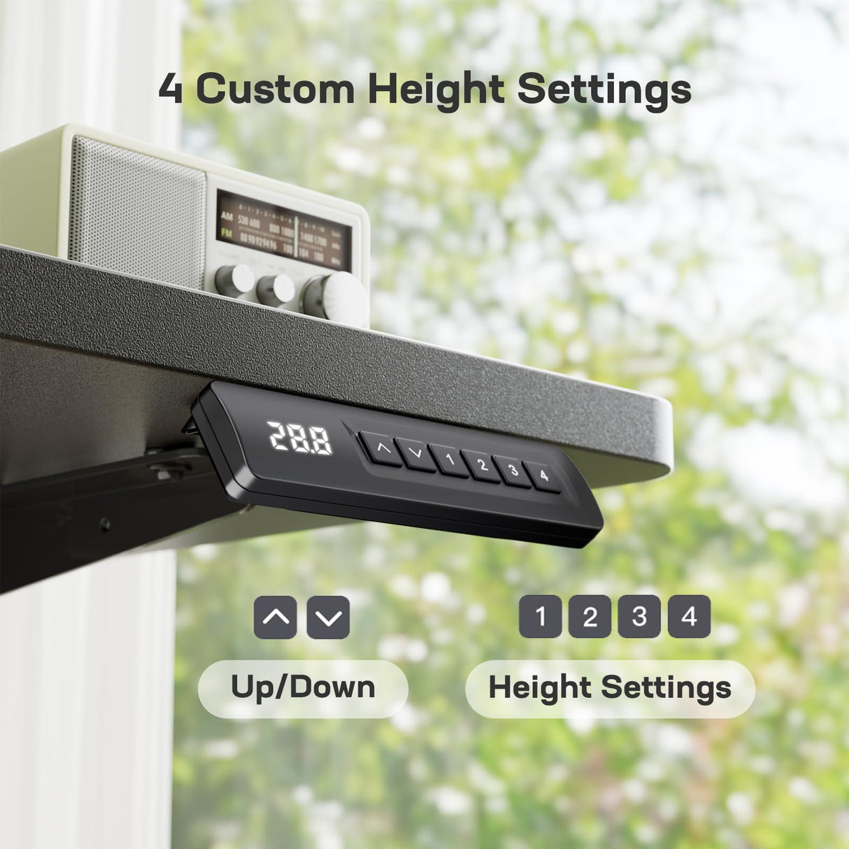 Marsail 55"x24" Adjustable Height Standing Desk Table, Electric Workstation with Storage Bag & Headphone Hook, Stand Up Solution for Home Office, Study, Writing, and Work with 4 Memory Presets. Marsail