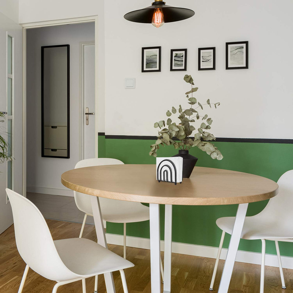 Blue Donuts Classic Arc Collection Napkin Holder – Napkin Holders for Tables, Farmhouse Napkins Holder, Dining Table Napkin Holders for Kitchen, Black Blue Donuts