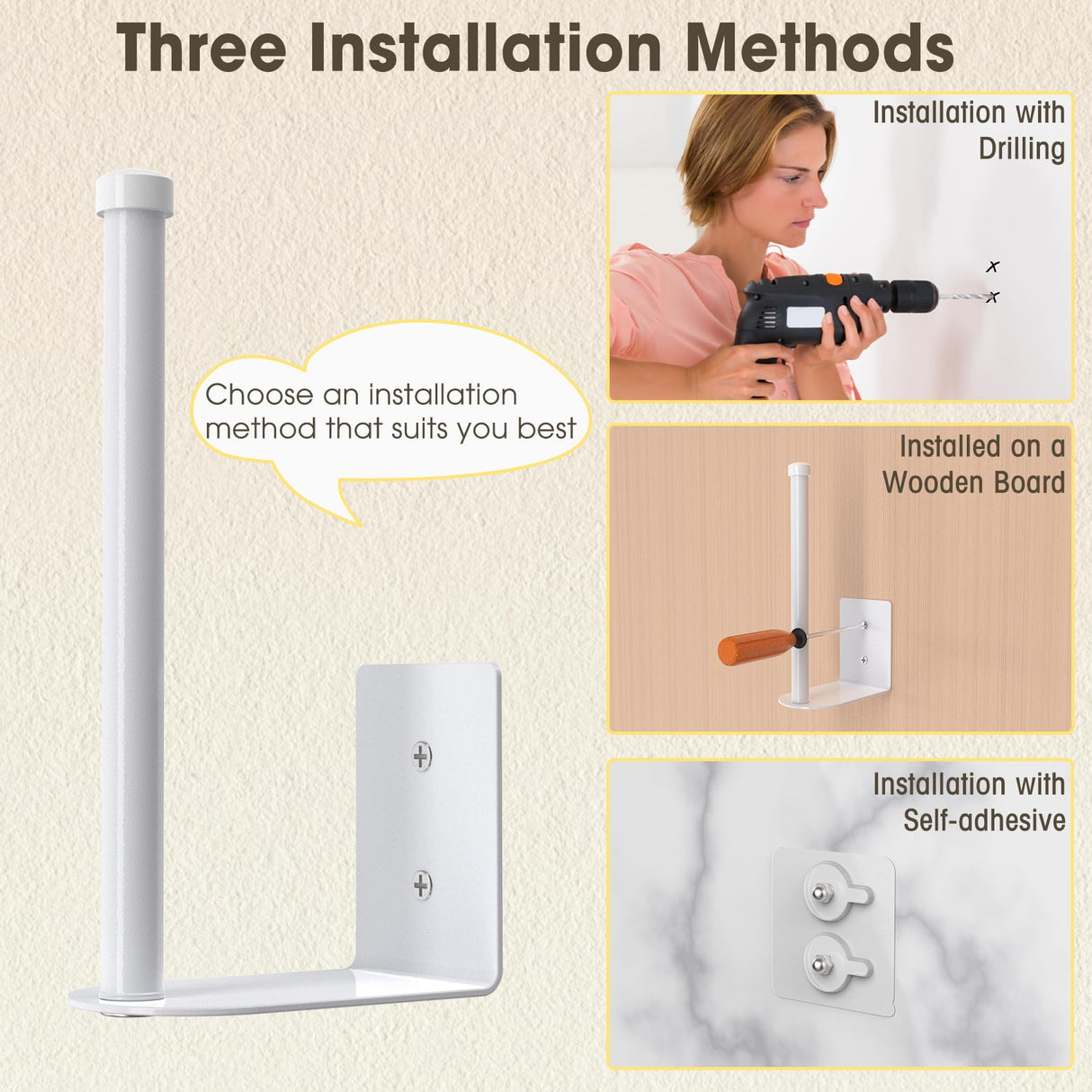 Durmmur 2 Pack Hat Racks for Baseball Caps, Stainless Steel Hat Organizer for Baseball Cap, Hat Holder Storage Organizer, Hat Hanger Strong Adhesive/Wall Drilled for Door, Bedroom, Closet(White 6 in) Durmmur