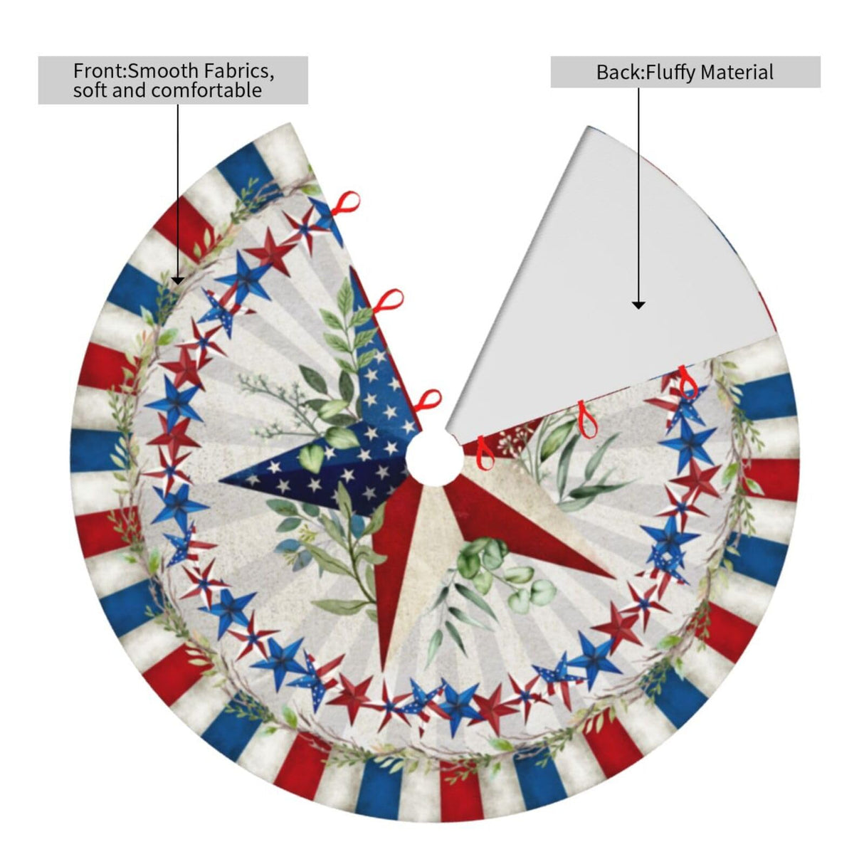Patriotics 4th of July Tree Skirt Skirt Memorial Day Stars and Stripes Christmas Tree Skirts Veterans Day Xmas Tree Mat Christmas Tree Ornaments Decoration 30" XYSKINO