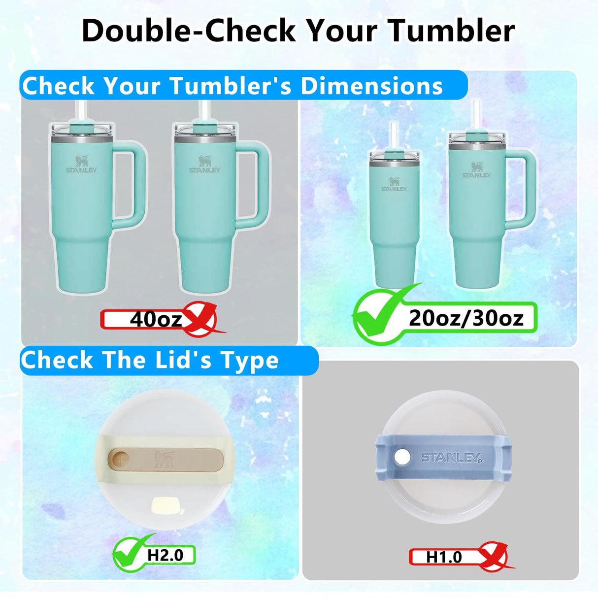 ToBeAce Sublimation Name Plate Blanks Acrylic for Stanley 30 20 oz Tumblers H2.0, Sublimation Topper Personalized Name Tag for Customized Stanley Cup, Round (8 Pcs, NOT 40 oz) ToBeAce