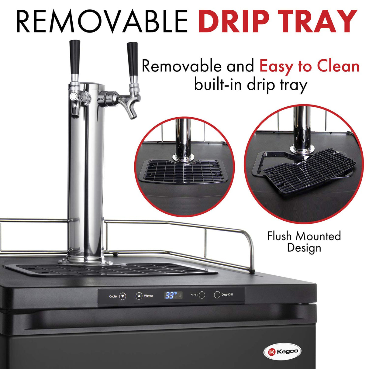 Kegco K309B-1 Kegerator Black, 2 Faucet Kegco