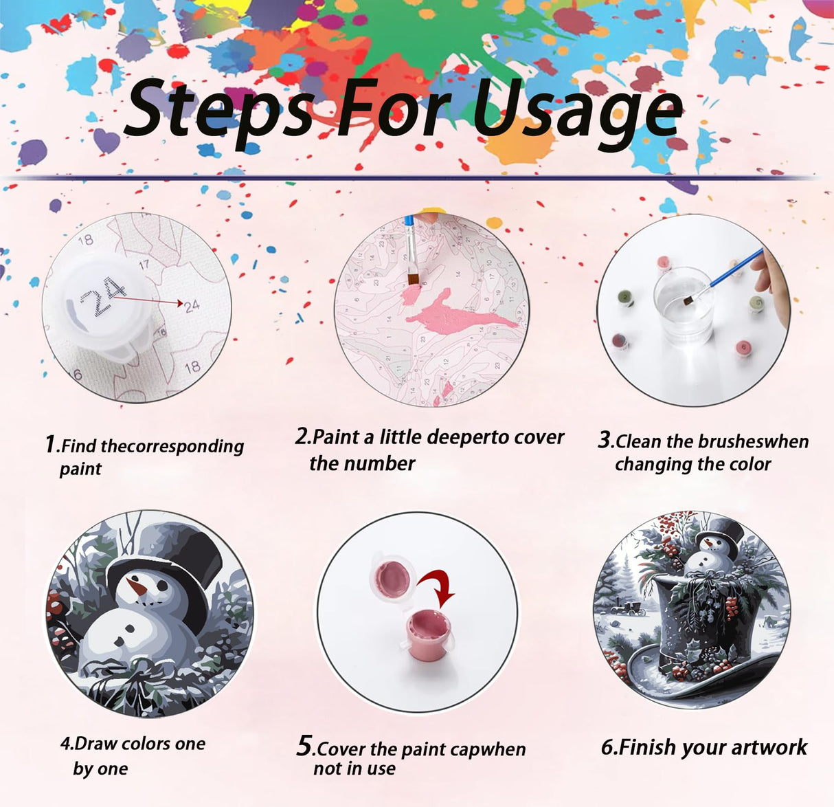 Christmas Paint by Numbers for Adult,Paint by Numbers Kit for Adults Beginners,DIY Paint by Numbers Acrylic Paint Canvas Xmas Hat Painting Kits Art,Home Wall Decor, 11.8X11.8 inch(Without Frame) APTDYIGL