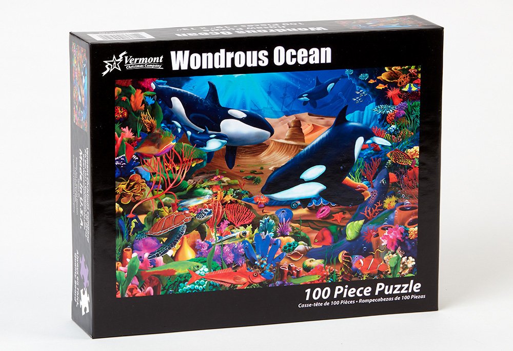 Vermont Christmas Company Wondrous Ocean Jigsaw Puzzle 100 Piece, Large Pieces Perfect for Kids and Seniors Vermont Christmas Company