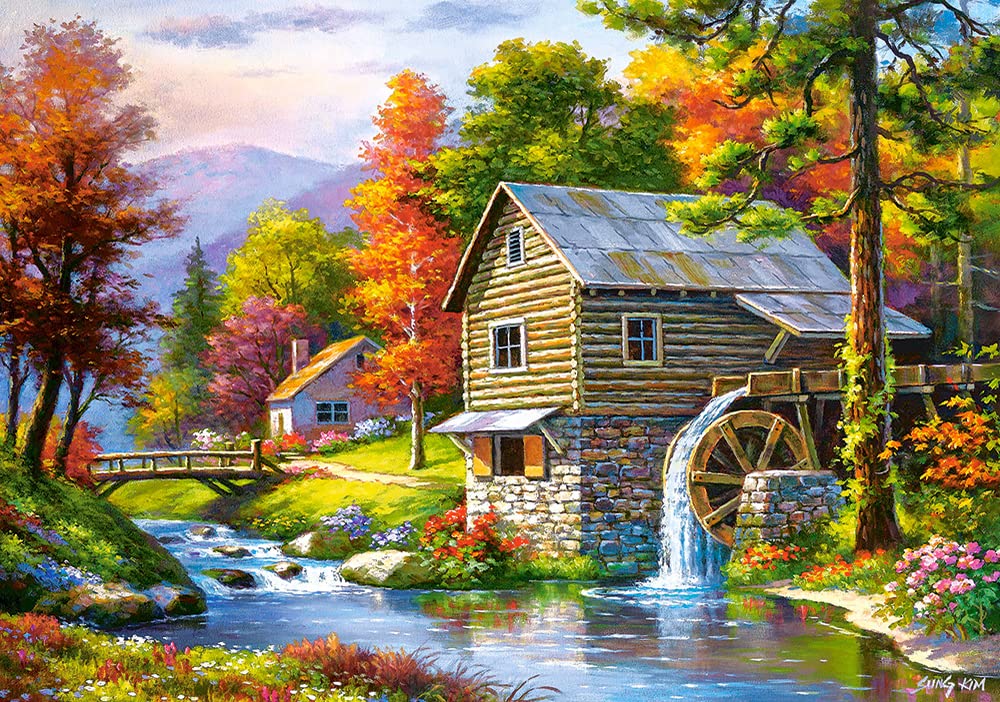CASTORLAND 500 Piece Jigsaw Puzzle, Old Sutter’s Mill, Charming Nook, Pond, Countryside, Adult Puzzles, Castorland B-52691 Castorland