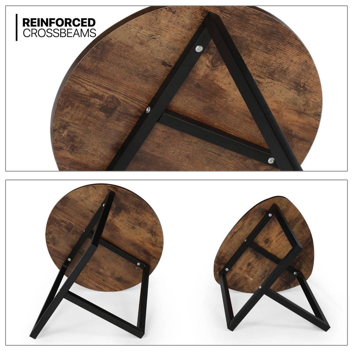 MoNiBloom Small Coffee Table Set of 2, Nesting Coffee Table with Steel Frame for Small Spaces Living Room Bedroom Office, Easy to Assemble, Walnut MoNiBloom