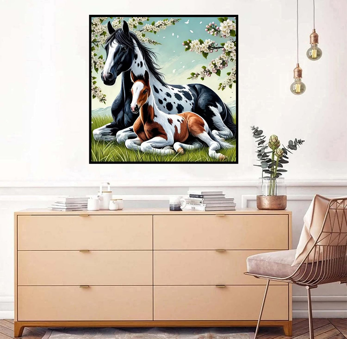 Axquilon Horse Diamond Art Kits for Adults - Diamond Painting Kits for Adults Beginner, DIY 5D Full Drill Horse Gem Art for Home Wall Decor 12x12 inch Axquilon
