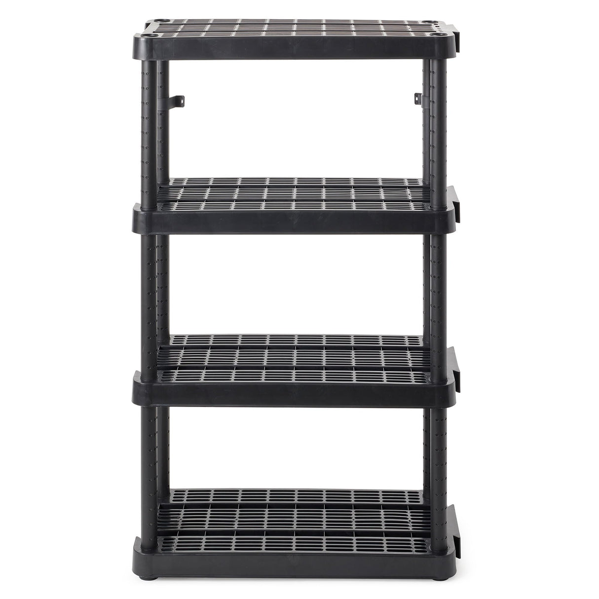 Gracious Living 4 Shelf Adjustable Height Medium Duty Storage Unit 14 x 32 x 54.5" Organizer for Home, Garage, Basement, & Laundry, Black (2 Pack) Gracious Living