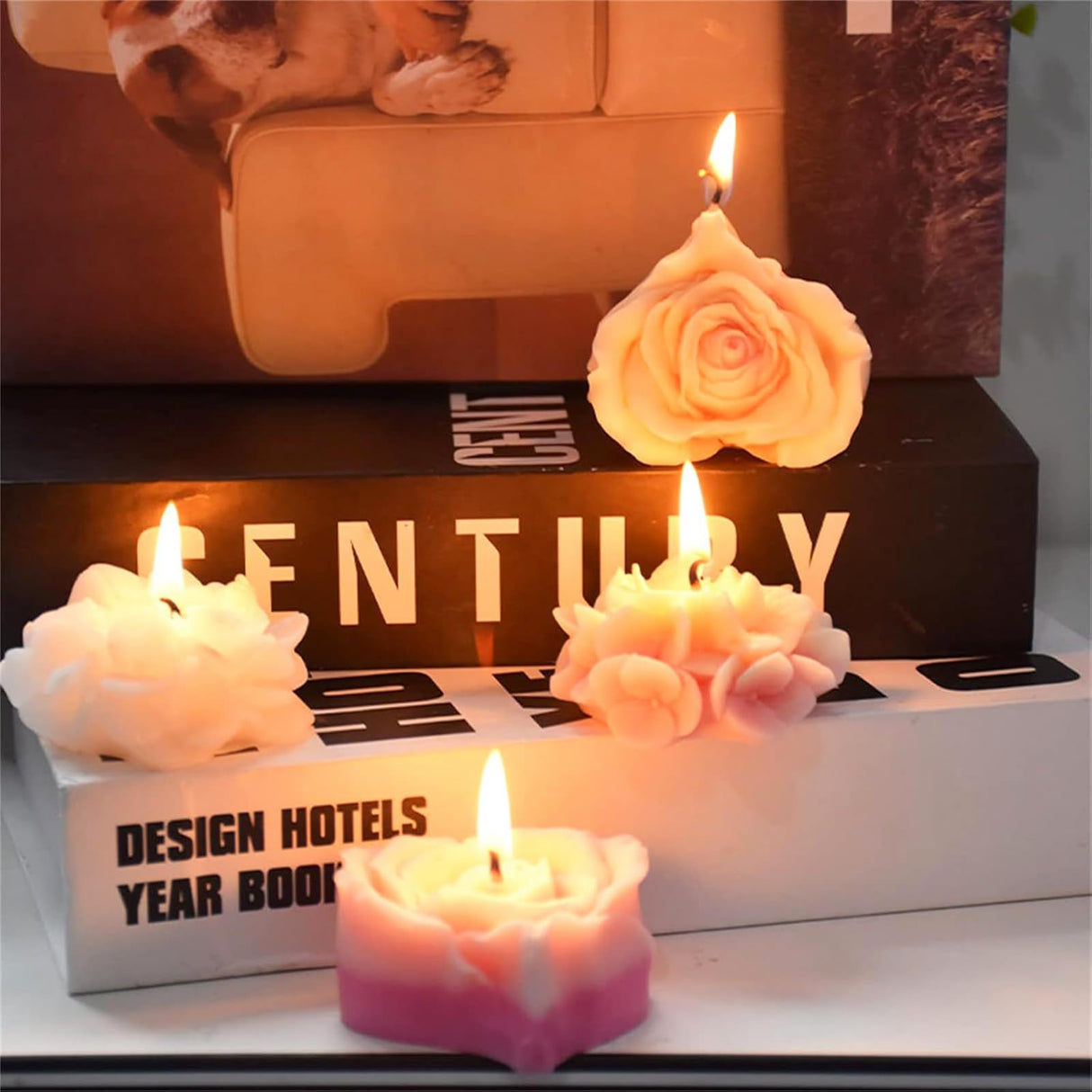 9 PCS Flower Candle Molds Rose Tulip Silicone Candle Mold Flower Shapes Moldes De Rosas Silicona para Velas for Soy Wax, Beeswax, Candle Making, Resin Craft Aifong