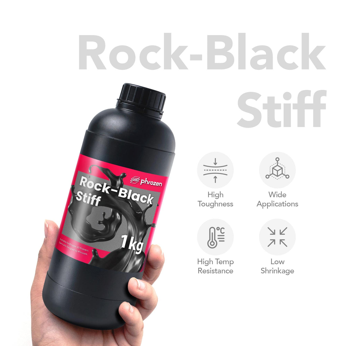 phrozen Rock-Black Stiff 3D Printing Resin (1KG) phrozen