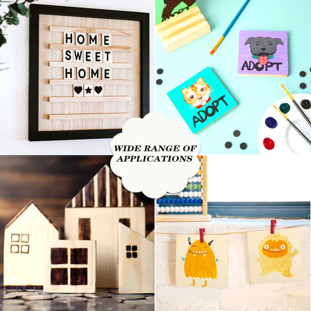 Jyongmer 30PCS Wooden Squares for Crafts, 1/4 Inch Thick Wooden Blocks, Natural Blank Square Blocks Unfinished Wood Blocks for DIY Crafts, Engraving, Wood Burning, Painting (3 x 3 inch) Jyongmer