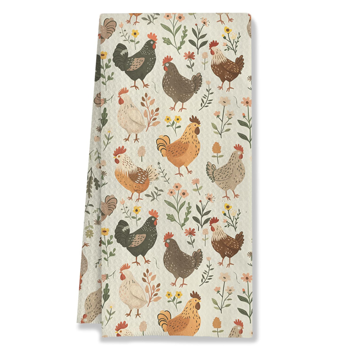 HUGANE Farmhouse Chicken Rooster Kitchen Towels, Chicken Dish Towels, Rooster Decor Hand Towel for Bathroom Kitchen Decor, Cock Mom Lady Gifts, 16x24 Inch HUGANE
