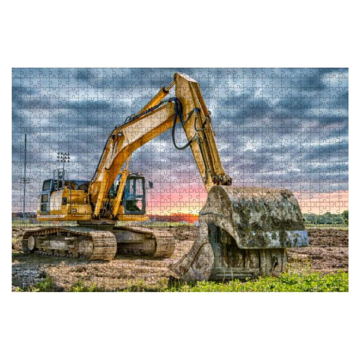 Excavator Machinery at Construction site 1000 Piece Wooden Jigsaw Puzzle DIY Children Educational Puzzles Adult Decompression Gift Creative Games Toys Puzzles Home Decor Victoria Kay