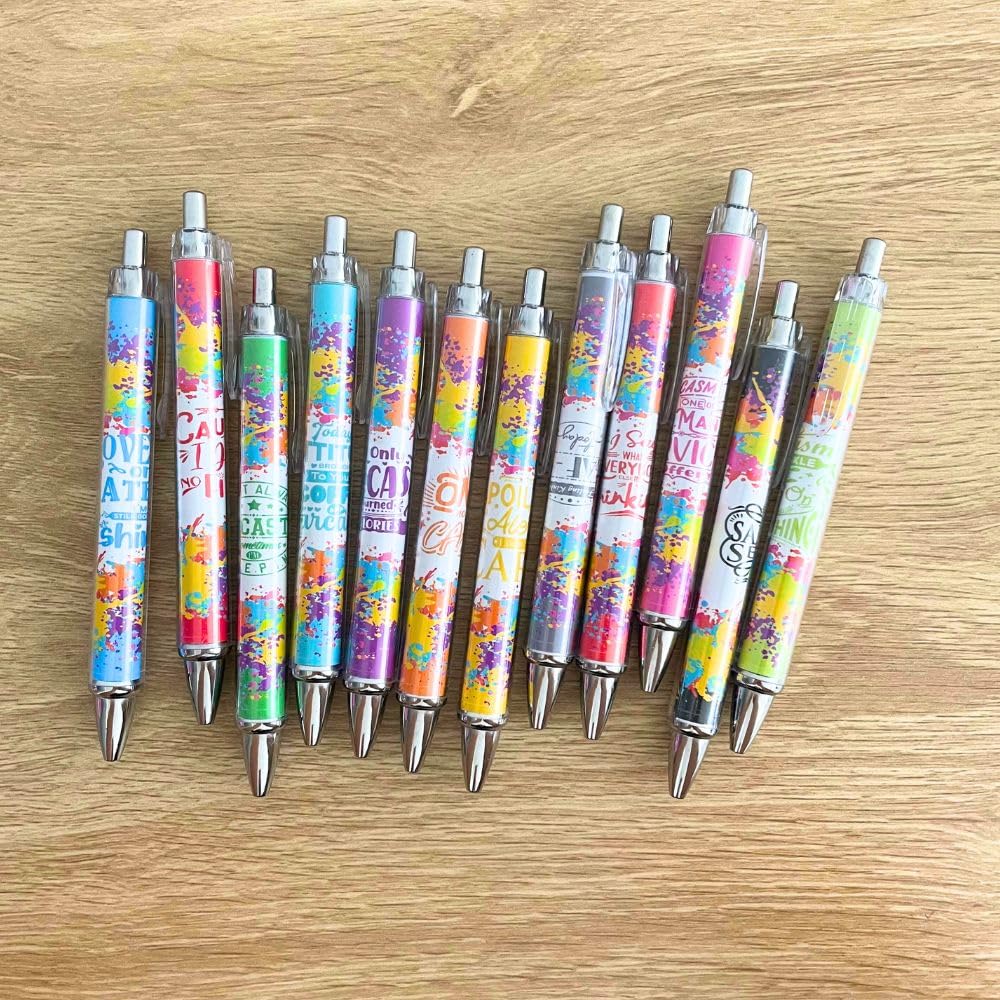 12 PC Funny Pens Sublimation Fun Ink Pen Bulk Set Rude Snarky Sassy Daily Sarcastic Quote Crude Word Sayings Humor Work Office Gag Writing Instruments Supplies Coworkers Gifts Novelty for Adults YJ PREMIUMS