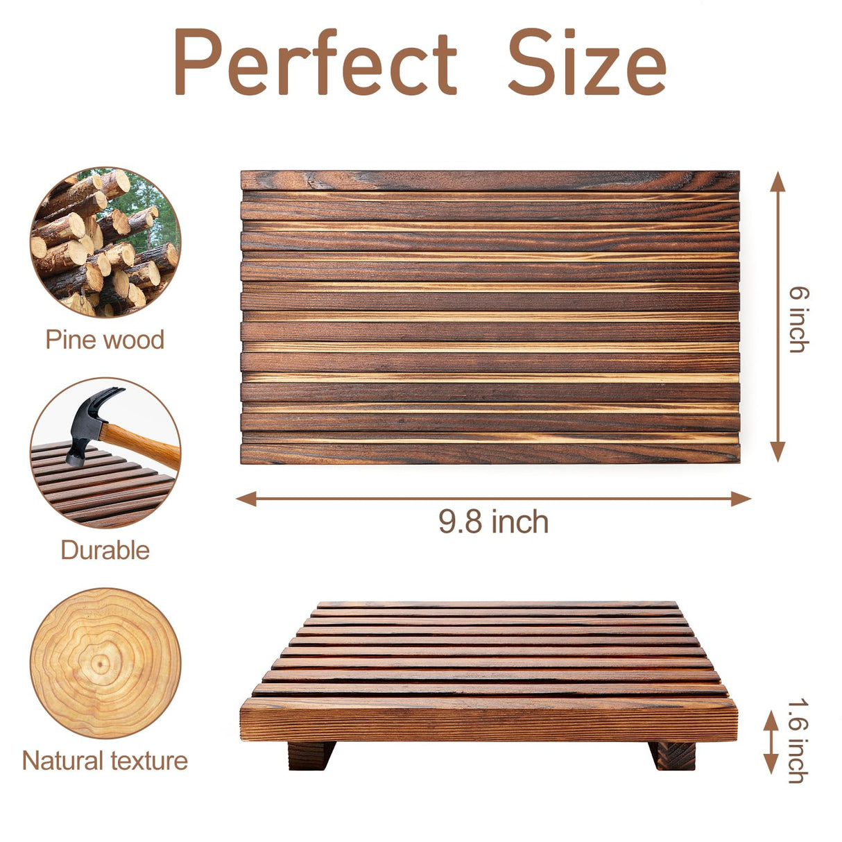 Farmhouse Bathroom Counter Organizer Wooden Display Pedesta Stand Small Kitchen Countertop Trays Decorative Wood Riser Dish Soap Dispenser Holder for Bathroom Decor Sink Accessories Vanity Tray Renawe