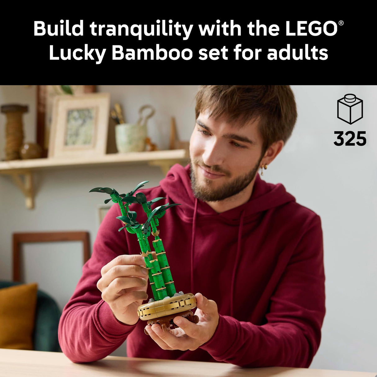 LEGO Botanicals Lucky Bamboo Building Set - Artificial Plant for Indoor Home Décor, Adults Ages 18+ - Fake Plant Decoration for Table, Desk, Office - Unique Gift for Her & Him - 10344 LEGO