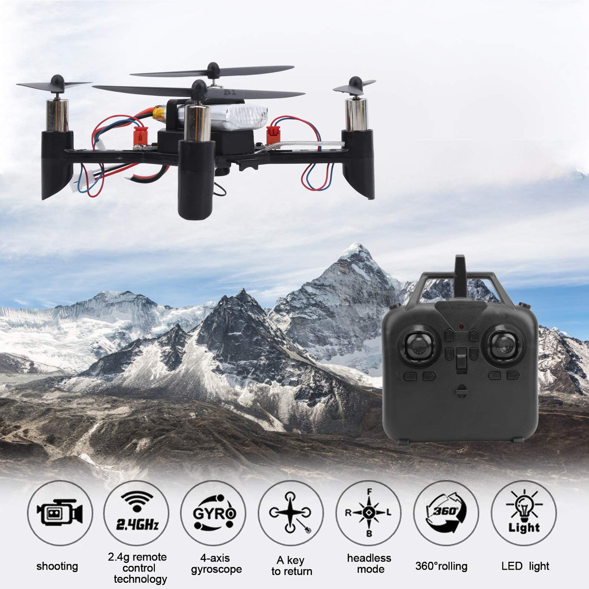 Bnineteenteam DIY Assembly Remote‑ Controlled Drone Kit Mini Quadcopter Plastic Metal Aircraft Educational Toy Bnineteenteam