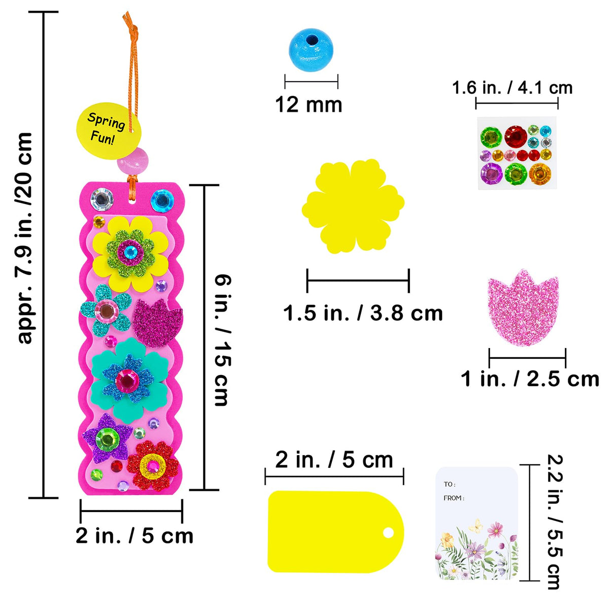 Winlyn 36 Sets Flower Crafts Kits Spring Summer Crafts DIY 3D Tuilp Sunflower Flower Bookmarks Ornaments Art Sets Foam Stickers Arts and Crafts for Kids Camping Classroom Activities Party Favors Winlyn