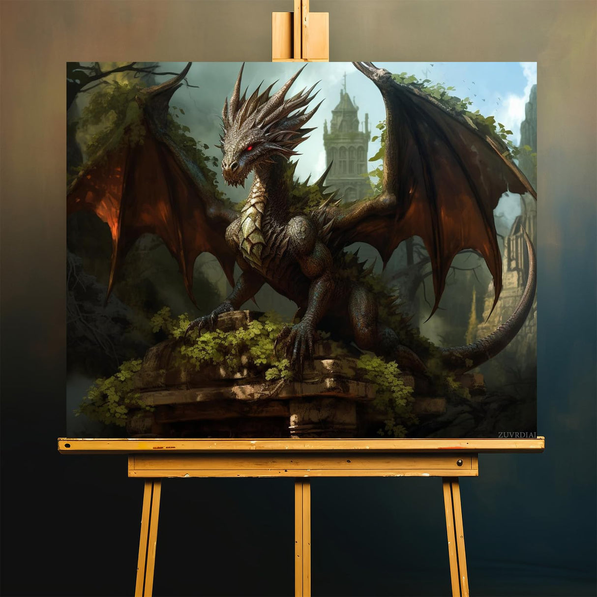 ZUVRDIAI Dragon Paint by Numbers for Adults, Acrylic Oil Painting by Numbers Kits for Beginner with Paintbrushes Brushes Art Crafts Canvas for Home Decor 16x20 Inch ZUVRDIAI