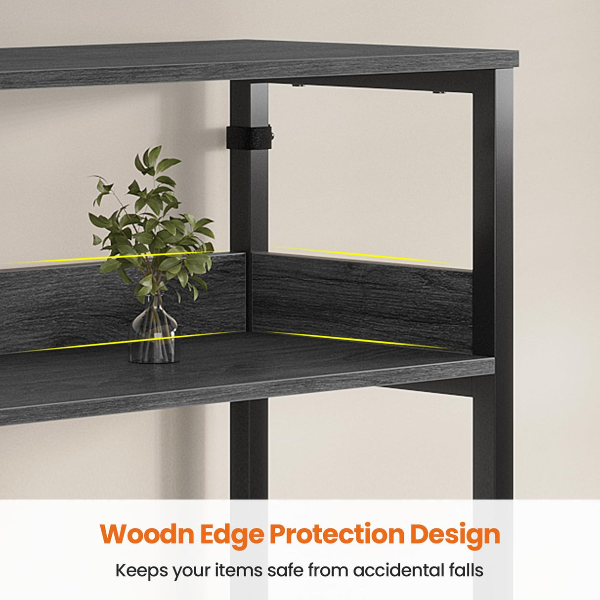 HAUOMS Bookshelf with 8 Fabric Drawers, 7-Tier Bookcase with Baffles Display Shelves, Industrial Large Book Shelf for Living Room Home Office, Grey HAUOMS