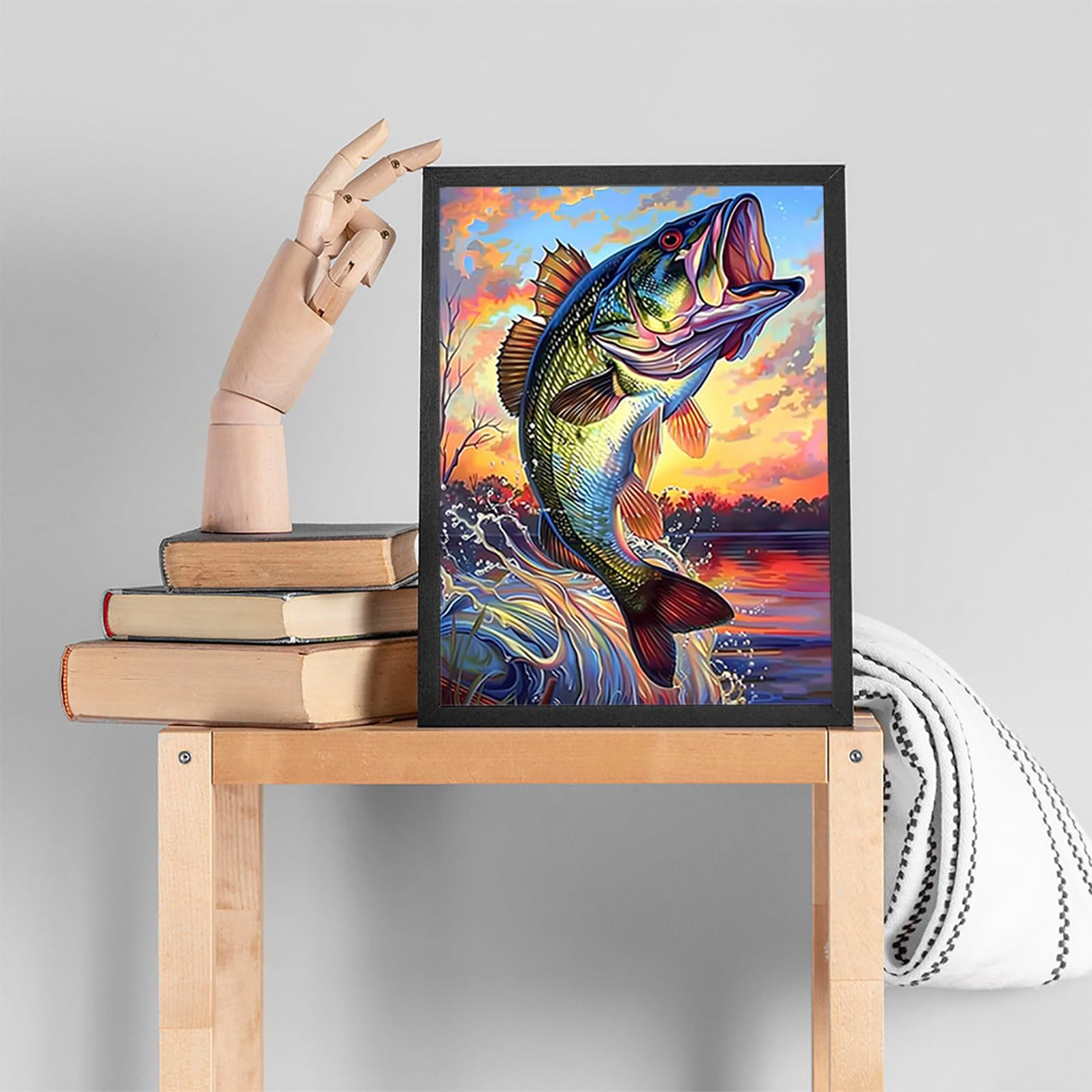 KAYEIUU Diamond Painting Kits for Adults The Fish Out of Water Diamond Art Kits for 5D Fish Gem Art Kits for Adult DIY Crafts Kits for Home Wall Decor Gifts 12x16 inch KAYEIUU