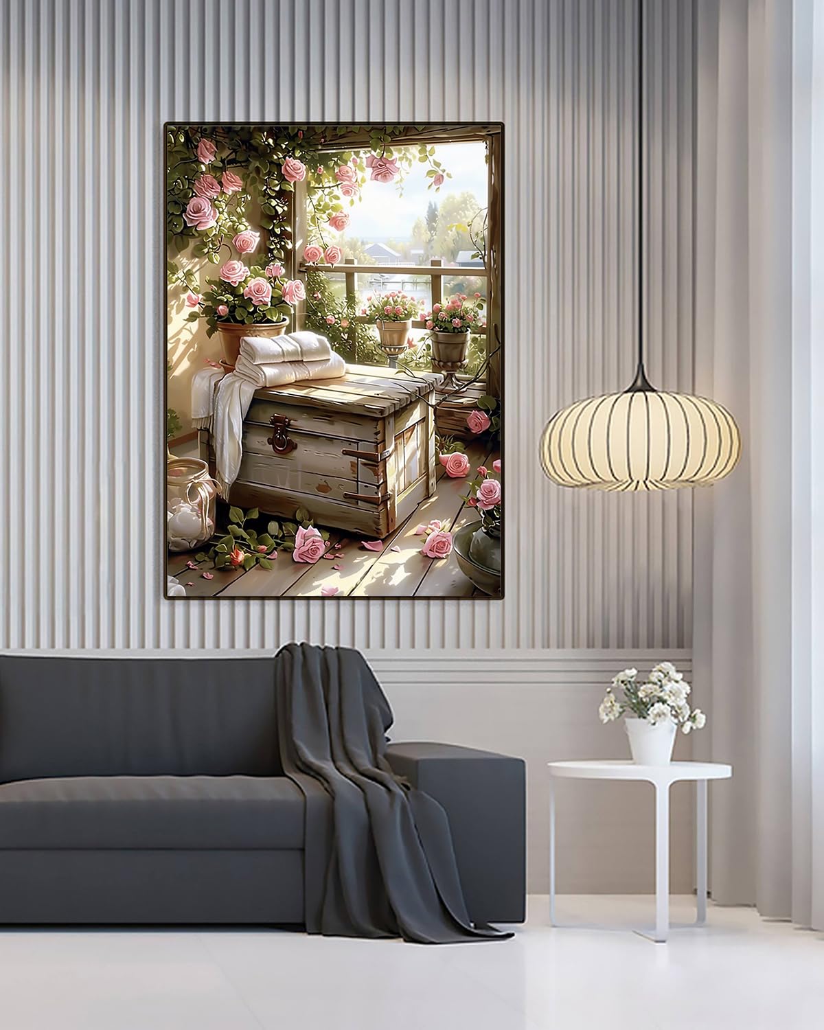 Rose Diamond Art Kits for Adults, Flowers Easy Crafts 5D Diamond Painting Dot Kit for Adult Beginners, Plant Flower DIY Round Dots Full Drill Diamonds Paintings Arts for Home Wall Decor Gifts 12X16 In Luckyrichrui