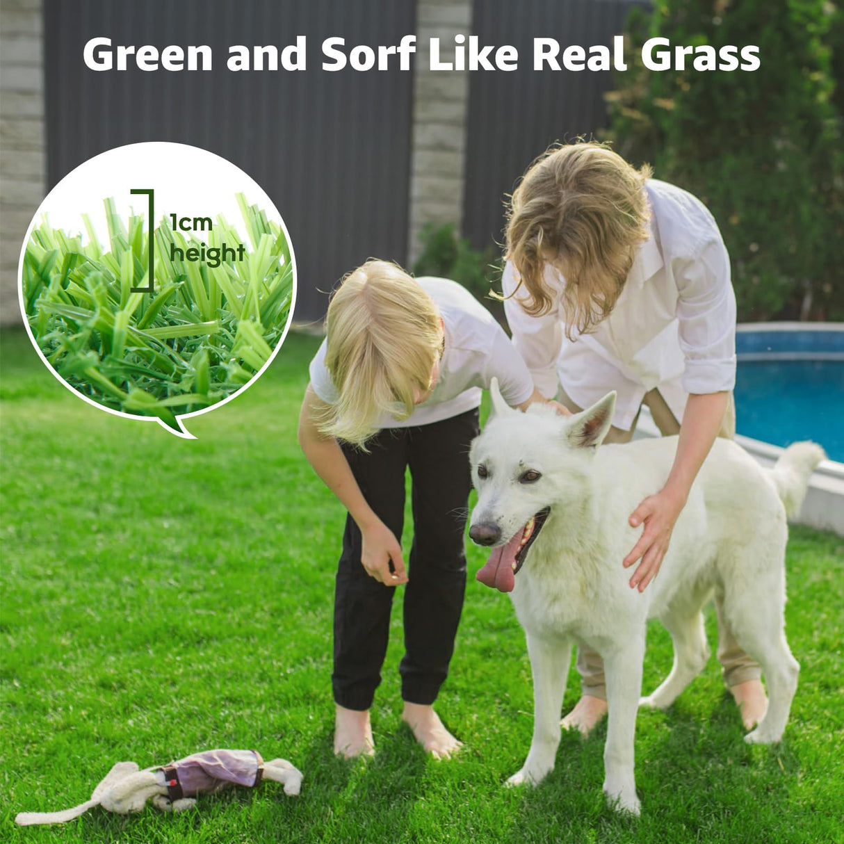 Artificial Grass Rug Outdoor Indoor 3ft x 5ft, Fake Grass Carpet Green Synthetic Grass Realistic Turf Rug with Drainage Holes for Garden Lawn Landscape Balcony Home Decoration PICK FOR LIFE
