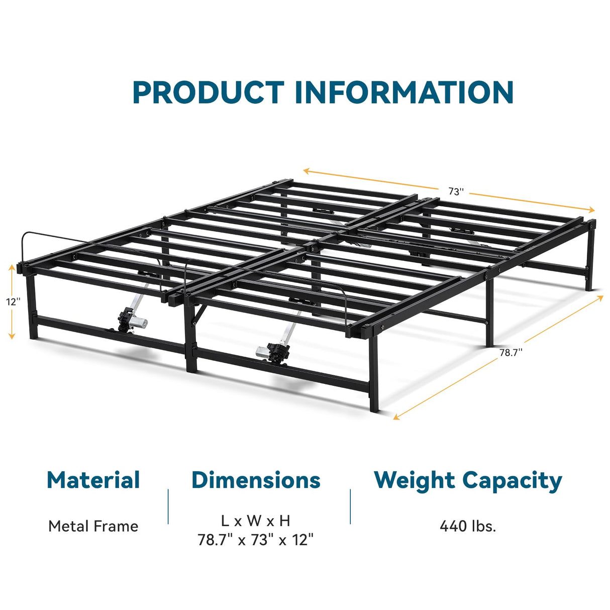 COMHOMA Adjustable Bed Frame King Bed Base with Remote Control, Independent Head and Foot Incline, Adjustable Bed Frames with Mattress Holder, Bed Base Only King-73 COMHOMA