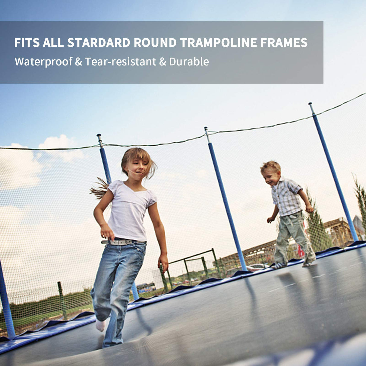 ACWARM HOME 12FT Trampoline Safety Pad Replacement Round Spring Protection Cover, Fits 12ft Frames, Water-Resistant Trampoline Accessories, No Holes for Poles (Blue, 12ft) ACWARM HOME