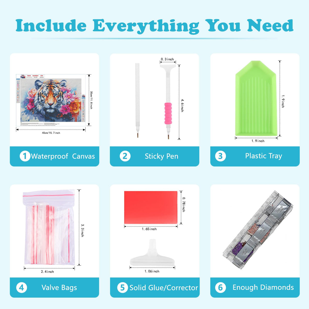 SENQAO Tiger Diamond Painting Kits for Adults, Animal Flower DIY 5D Diamond Art Kits Full Drill Diamond Dots Paintings with Diamonds Gem Art and Crafts Home Decor 12x16inch SENQAO