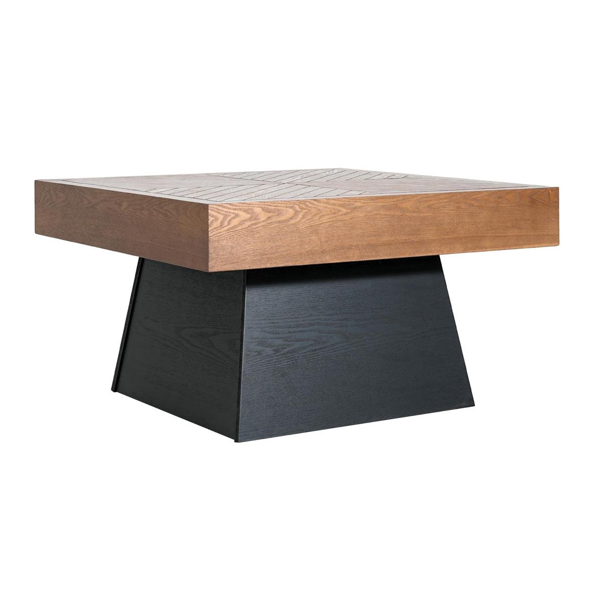 Christopher Knight Home Sami Mid Century Modern Coffee Table for Living Room Furniture/Apartment, Square Side Table with Wood Grain Top, Wooden End Table with Sturdy Pedestal Base, Black + Brown Christopher Knight Home