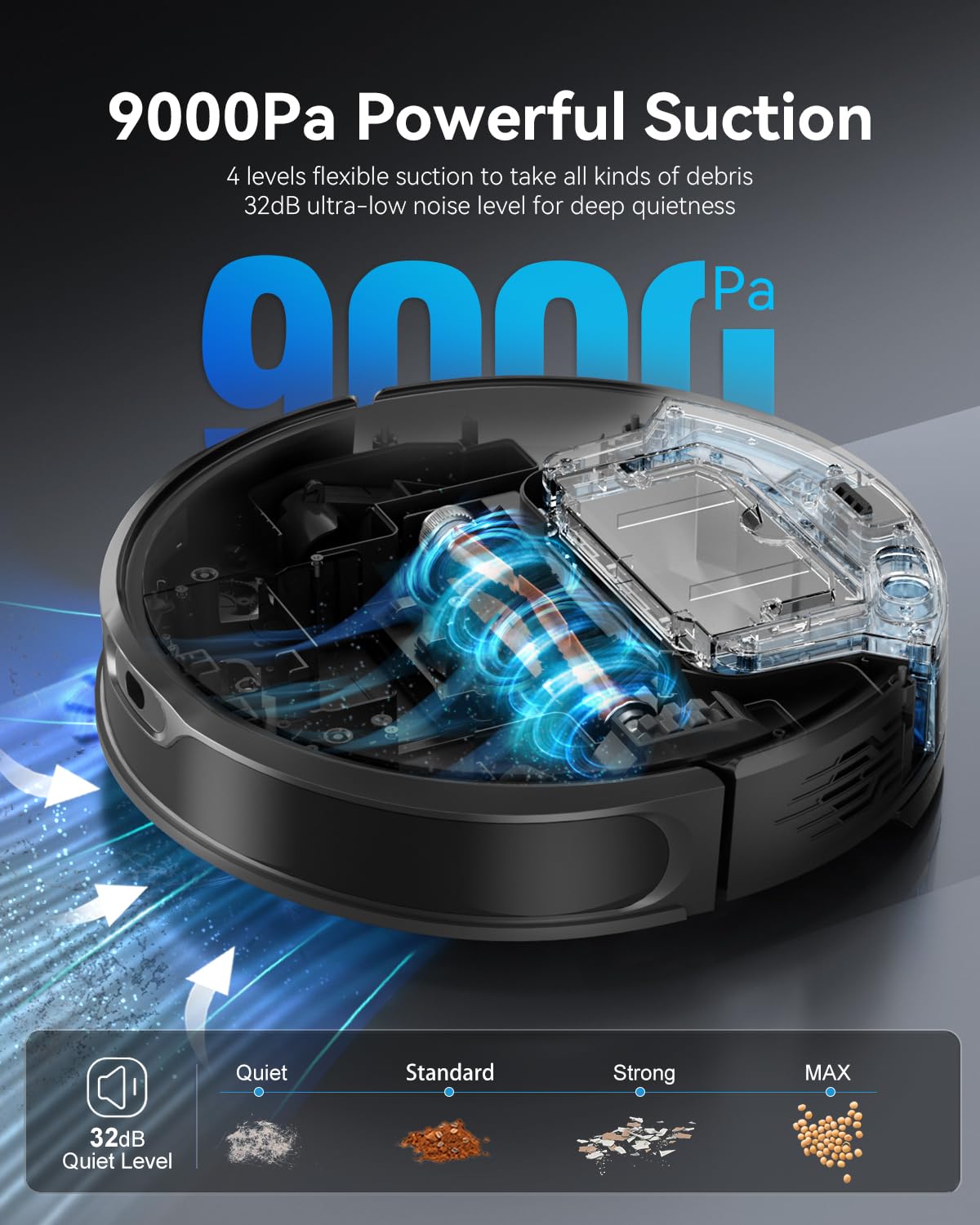 Kokaidia Robot Vacuum and Mop Combo, LiDAR Navigation, 9000Pa Suction Robotic Vacuum Cleaner โ Ultra Slim Design, 200 Min Runtime, Auto Recharge, Customizable Cleaning for Pet Hair, Hard Floors Kokaidia