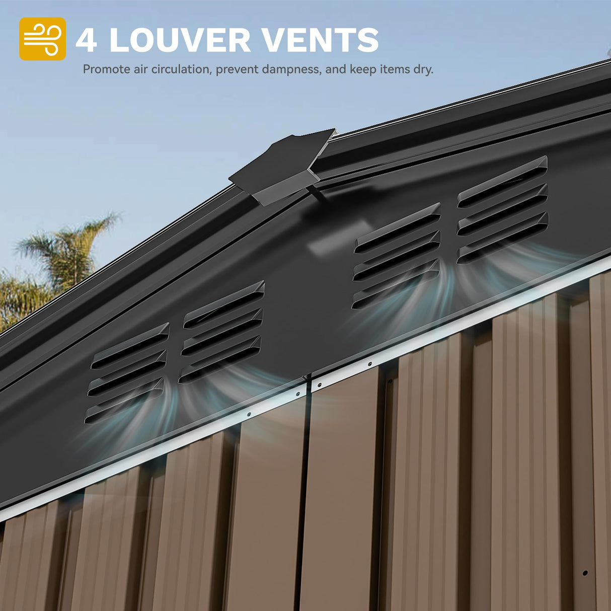 DWVO 8'x6' Large Metal Outdoor Storage Shed, Heavy Duty Tool Storage Sheds for Backyard Patio Lawn - Ideal for Bicycles, Garden Tools, and Lawn Equipment, Easy-to-Assemble, Brown DWVO