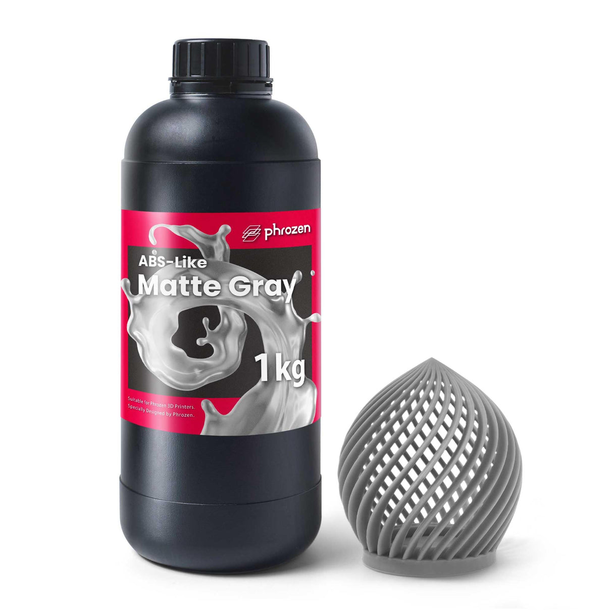 Phrozen 3D Printer ABS-Like Matte Gray Resin,405nm DLP LCD UV-Curing Photopolymer Resin for General Modeling and Prototyping, High Precision Printing, Low Odor, Non-Brittle (1kg) phrozen