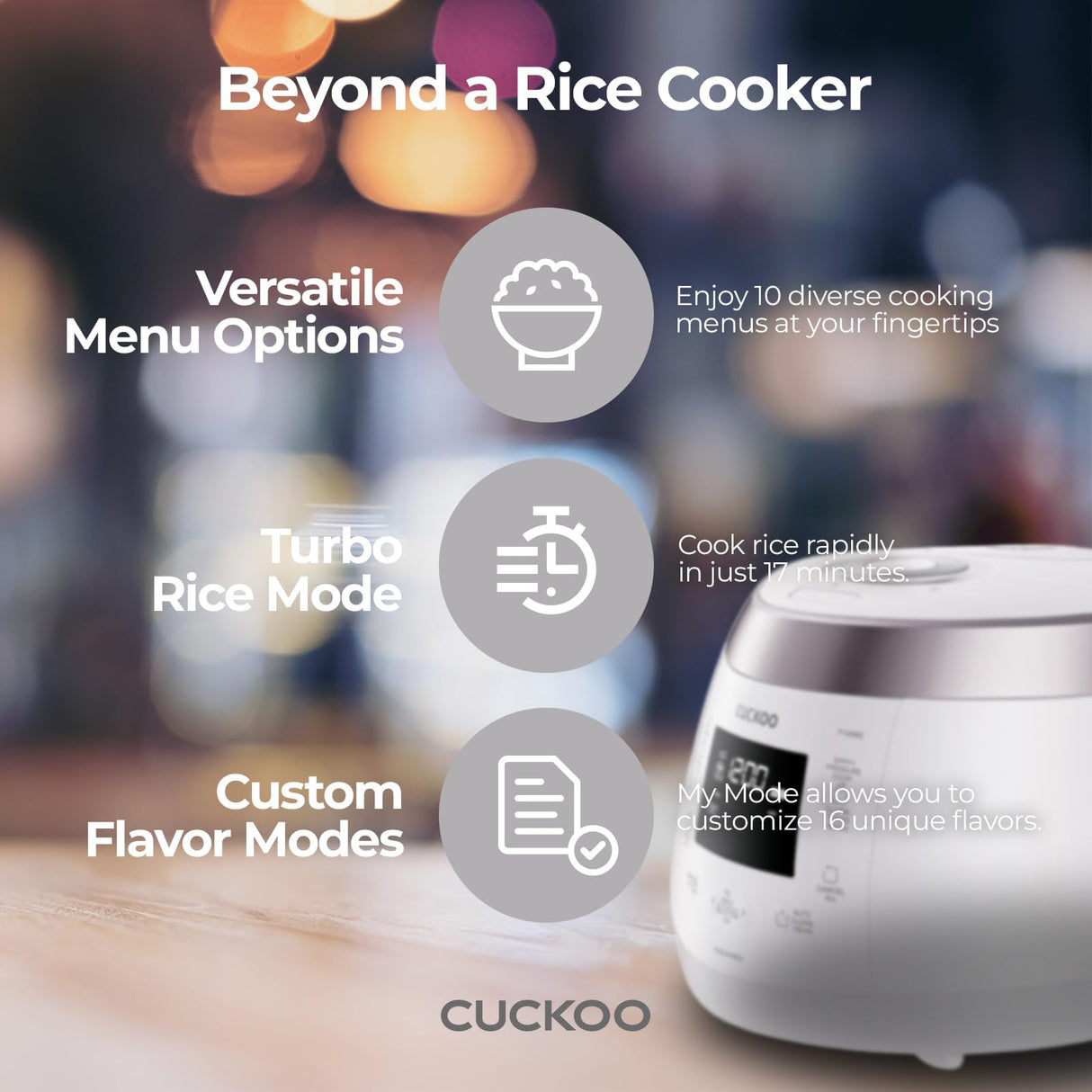 CUCKOO Heating Pressure Cooker & Warmer – 12 built-in programs, Glutinous (white), Mixed, Brown, GABA rice, and more, 10 cups CUCKOO