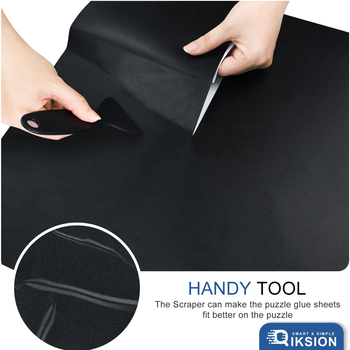 24 Black Puzzle Saver Sheets, Peel & Stick, Preserve 4 x 1000 Pieces Jigsaw Puzzles QIKSION