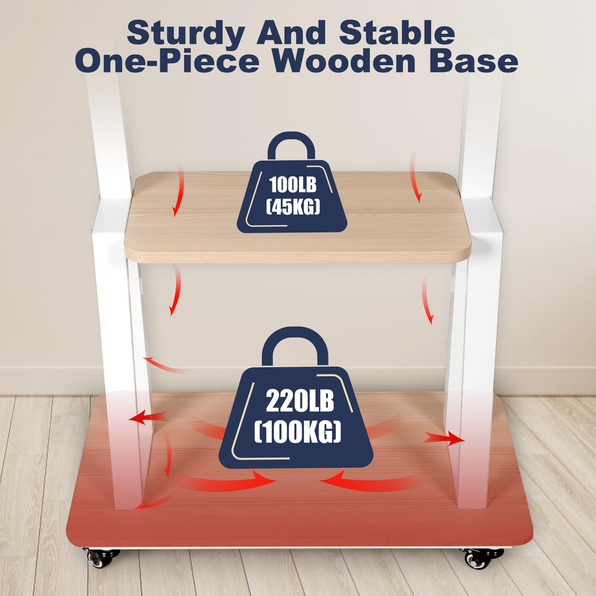 Mobile TV Stand Rolling TV Cart with Wheels for 32-75 Inch Flat/Curved Led/Lcd/Oled Portable Floor TV Stand with Laptop Wood Shelf Height Adjustable Heavy-Duty Holds up to 100lbs White Hellsehen