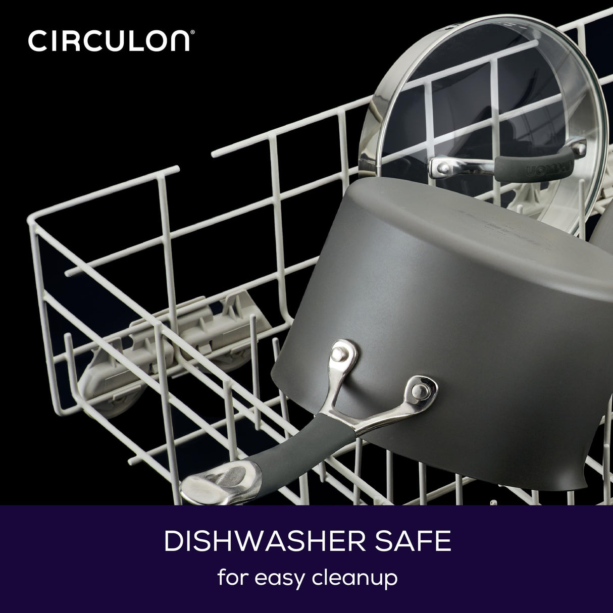 Circulon 83903 Radiance Hard Anodized Nonstick Cookware Pots and Pans Set, 10 Piece, Gray Circulon