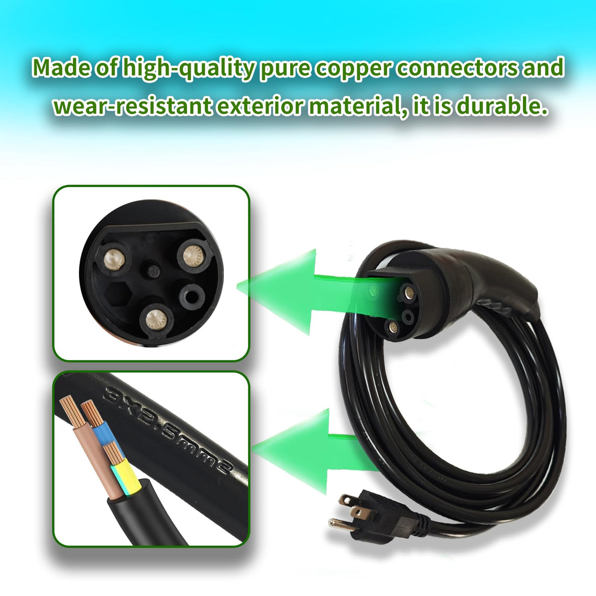 EVHIKING ICON EV Golf Cart Charger Power Cord Factory Replacement 120V Replaces OEM # 2.04.0620. EVHIKING