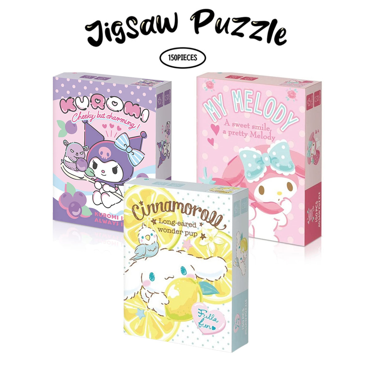 Jigsaw Puzzle My Melody 150pcs - Games for Family Bonding, Boosting Cognitive Skills, and Stress Relief - Animated Characters, Premium Quality Materials, Challenging Puzzle Experience MENBLY