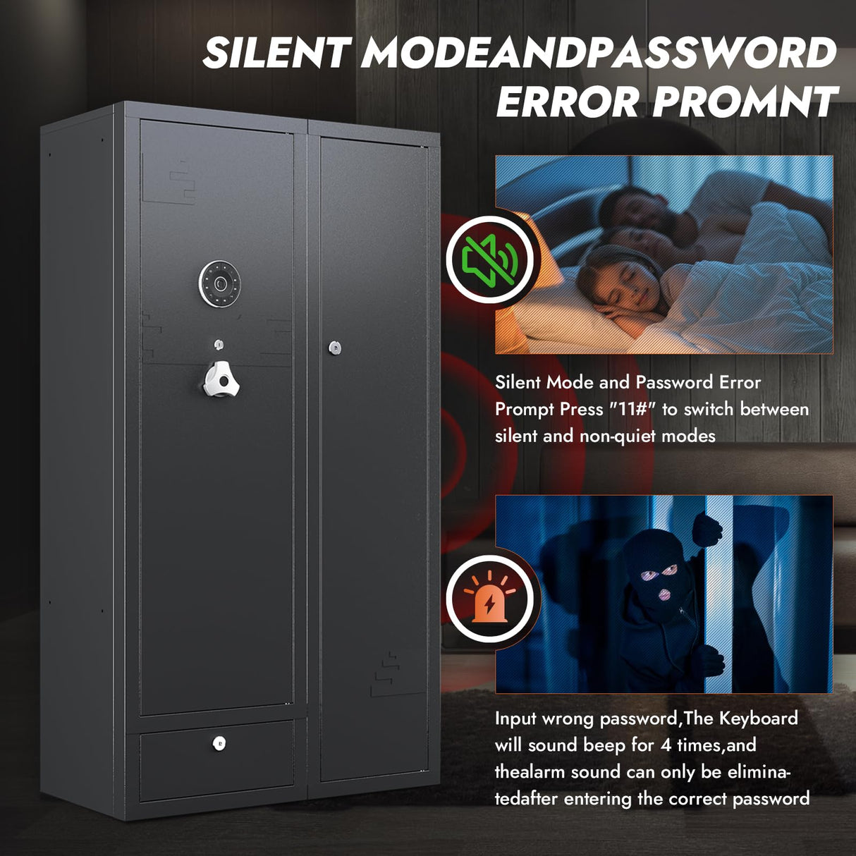 KAER 18-20 Gun Safe Gun Cabinet Large Gun Safes for Rifles and Pistols Rifle Safe for Home High Capacity Electronic Gun Cabinets for Rifles and Shotguns with Drawer,Removable Shelf KAER