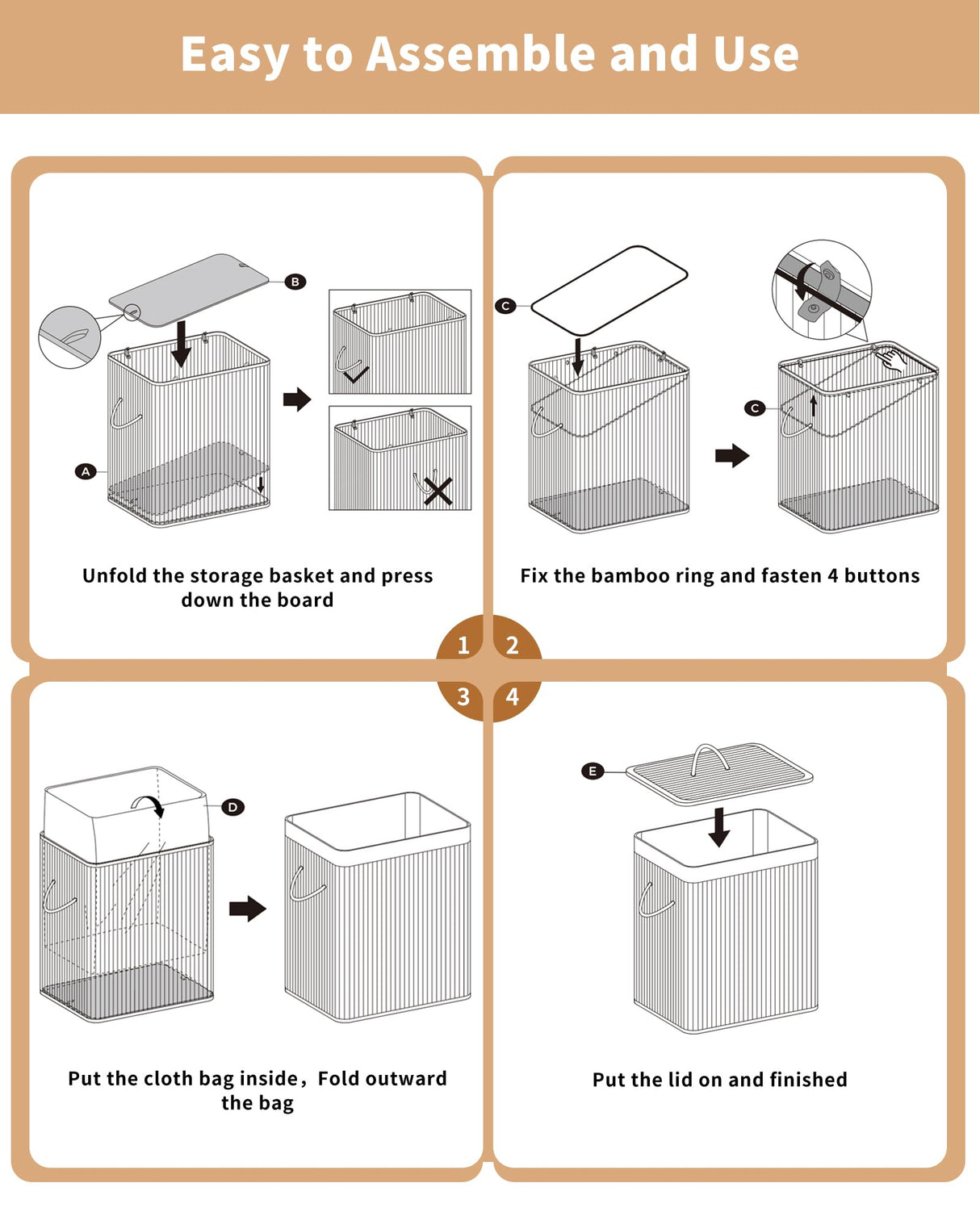 WAOHANAZ Bamboo Toilet Paper Storage with Lid & Handel, 8 Gallons (30L), Sturdy Toilet Paper Basket, Organizer for Bathroom, Kitchen, Holder with Storage, Natural WAOHANAZ